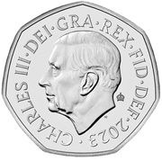 50 Pence - Charles III Atlantic Salmon obverse image