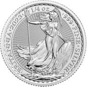 50 Pence - Charles III 1/4 oz Fine Silver, United Kingdom, 2023-2024 reverse image