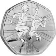 50 Pence - Charles III Team GB Olympics 2024; Silver Proof, United Kingdom, 2024 reverse image