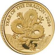 50 Pence - Charles III Year of the Dragon; Gold Proof, United Kingdom, 2024 reverse image