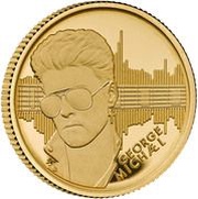 50 Pence - Charles III George Michael; Gold Proof, United Kingdom, 2024 reverse image