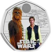 50 Pence - Charles III Han Solo and Chewbacca, United Kingdom, 2024 reverse image