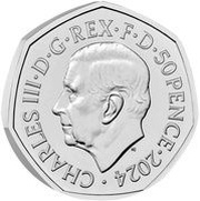 50 Pence - Charles III Diplodocus obverse image