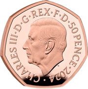 50 Pence - Charles III Stegosaurus; Gold Proof obverse image