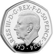 50 Pence - Charles III Stegosaurus; Silver Proof obverse image