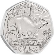 50 Pence - Charles III Stegosaurus, United Kingdom, 2024 reverse image