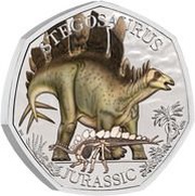 50 Pence - Charles III Stegosaurus, United Kingdom, 2024 reverse image