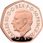 50 Pence - Charles III Tyrannosaurus; Gold Proof obverse image