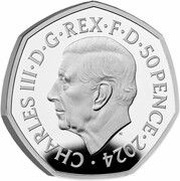 50 Pence - Charles III Tyrannosaurus; Silver Proof obverse image