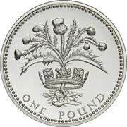 1 Pound - Elizabeth II Scottish Thistle; Silver Piedfort, United Kingdom, 1984 reverse image