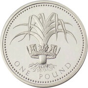 1 Pound - Elizabeth II Welsh Leek; Silver Proof, United Kingdom, 1985-1990 reverse image