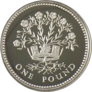 1 Pound - Elizabeth II Northern Irish Flax; Silver Piedfort, United Kingdom, 1986 reverse image