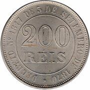200 Réis - Pedro II, Brazil, 1871-1884 reverse image