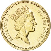 1 Pound - Elizabeth II 3rd portrait; English Oak obverse image