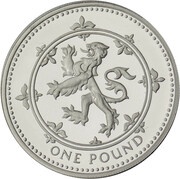 1 Pound - Elizabeth II Scottish Lion; Silver Proof, United Kingdom, 1994 reverse image
