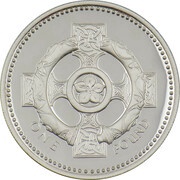1 Pound - Elizabeth II Celtic Cross; Silver Proof, United Kingdom, 1996 reverse image