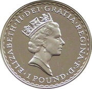 1 Pound - Elizabeth II 3rd portrait; 1/2 oz Fine Silver obverse image