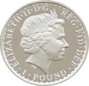 1 Pound - Elizabeth II 4th portrait; 1/2 oz Fine Silver obverse image