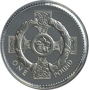 1 Pound - Elizabeth II Celtic Cross; Silver Proof, United Kingdom, 2001 reverse image