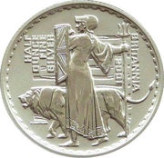 1 Pound - Elizabeth II 4th portrait; 1/2 oz Fine Silver, United Kingdom, 2001-2012 reverse image