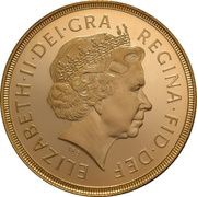 1 Sovereign - Elizabeth II 4th portrait; Golden Jubilee obverse image