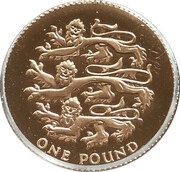 1 Pound - Elizabeth II English Lions; Gold Proof, United Kingdom, 2002-2008 reverse image