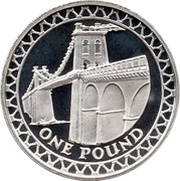 1 Pound - Elizabeth II Menai Bridge; Silver Proof, United Kingdom, 2005 reverse image