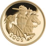 1 Sovereign - Elizabeth II 4th portrait, United Kingdom, 2005 reverse image