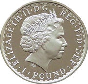 1 Pound - Elizabeth II 4th portrait; 1/2 oz Fine Silver obverse image