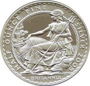 1 Pound - Elizabeth II 4th portrait; 1/2 oz Fine Silver, United Kingdom, 2005-2012 reverse image