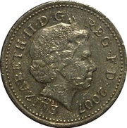 1 Pound - Elizabeth II 4th portrait; Gateshead Millennium Bridge obverse image