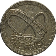 1 Pound - Elizabeth II 4th portrait; Gateshead Millennium Bridge, United Kingdom, 2007 reverse image