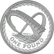 1 Pound - Elizabeth II Gateshead Millennium Bridge; Silver Proof, United Kingdom, 2007 reverse image