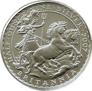1 Pound - Elizabeth II 4th portrait; 1/2 oz Fine Silver, United Kingdom, 2007 reverse image