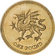 1 Pound - Elizabeth II Welsh Dragon; Gold Proof, United Kingdom, 2008 reverse image