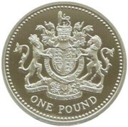 1 Pound - Elizabeth II Royal Arms; Platinum Proof, United Kingdom, 2008 reverse image