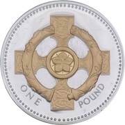 1 Pound - Elizabeth II Celtic Cross; Silver Proof, United Kingdom, 2008 reverse image