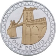 1 Pound - Elizabeth II Menai Bridge; Silver Proof, United Kingdom, 2008 reverse image