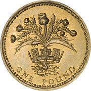 1 Pound - Elizabeth II Scottish Thistle; Gold Proof, United Kingdom, 2008 reverse image