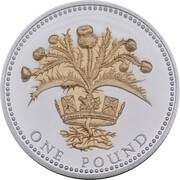 1 Pound - Elizabeth II Scottish Thistle; Silver Proof, United Kingdom, 2008 reverse image