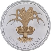 1 Pound - Elizabeth II Welsh Leek; Silver Proof, United Kingdom, 2008 reverse image