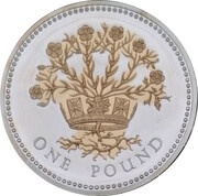 1 Pound - Elizabeth II Northern Irish Flax; Silver Proof, United Kingdom, 2008 reverse image