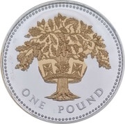 1 Pound - Elizabeth II English Oak; Silver Proof, United Kingdom, 2008 reverse image