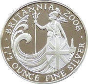1 Pound - Elizabeth II 4th portrait; 1/2 oz Fine Silver, United Kingdom, 2008-2012 reverse image