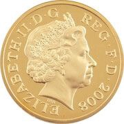 1 Pound - Elizabeth II 4th portrait; Royal Shield, Gold Proof obverse image