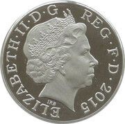 1 Pound - Elizabeth II 4th portrait; Royal Shield, Platinum Proof obverse image