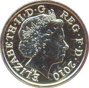 1 Pound - Elizabeth II 4th portrait; Belfast, United Kingdom, 2010 obverse image