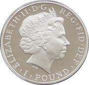 1 Pound - Elizabeth II 4th portrait; 1/2 oz Fine Silver obverse image