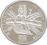 1 Pound - Elizabeth II 4th portrait; 1/2 oz Fine Silver, United Kingdom, 2011-2012 reverse image