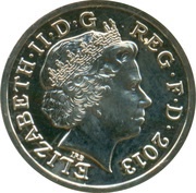 1 Pound - Elizabeth II 4th portrait; Oak and Rose obverse image